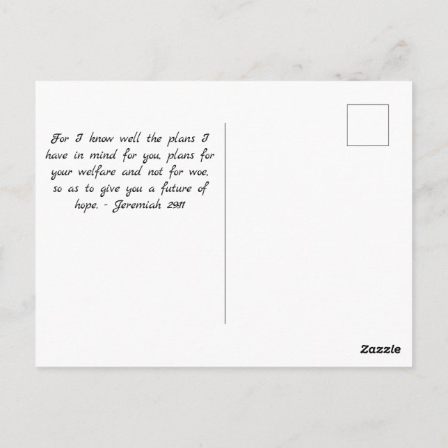 For I Know the Plans I Have For You Vykort (Baksida)