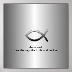 För Ichthys för Jesus fisk kristen Verse bibel Poster