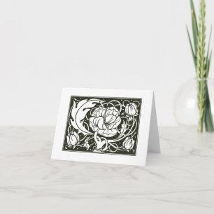 För illustrationtack för art nouveau blom- kort