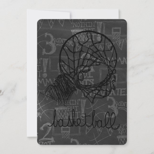 För inbjudanbasket för pub bat mitzvah tema inbjudningar (Framsida)