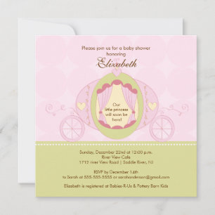 För inbjudansöt för Princess baby shower vagn Inbjudningar