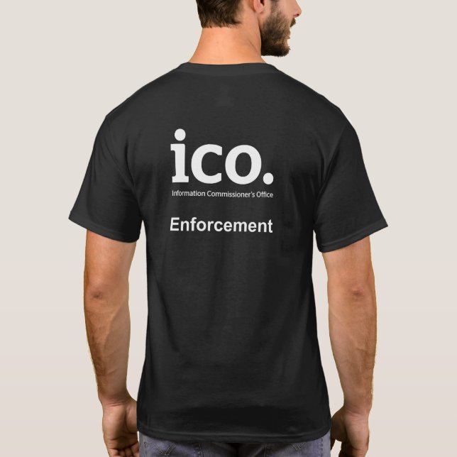 För informationskommissionär om ICO parodi för T Shirt (Baksida)