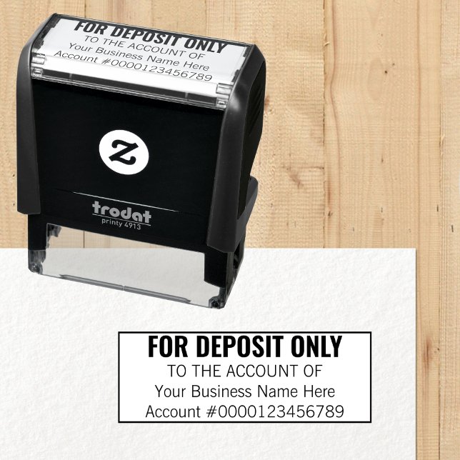 För insättning av endast grundläggande Anpassnings Självfärgande Stämpel (For Deposit Only Basic Business Office Bank Custom Self-inking Stamp)