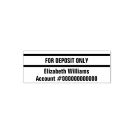 För insättning endast ditt namn och ditt bankkonto självfärgande stämpel