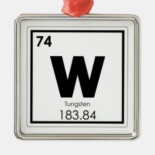 För inslagsymbol för Tungsten kemisk formel för Julgransprydnad Metall