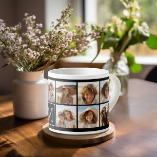 För Instagram för 11 foto Monogram för svart f Espressomugg