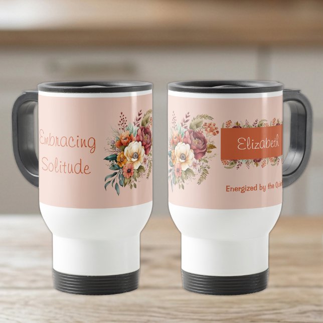 För introverters ensamhet blommande orange resemugg (Skapare uppladdad)