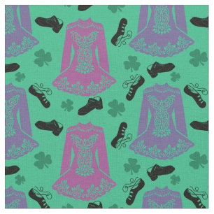 För Irish Dancers Dancing Ddress Shoes Grönt Tyg