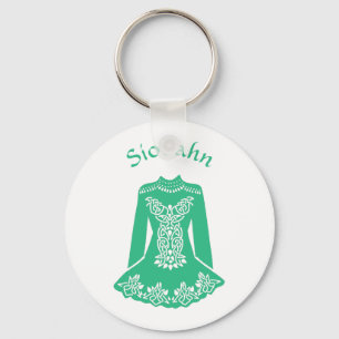 För Irish Dancers Grönt Dancing Dress Personlig Nyckelring