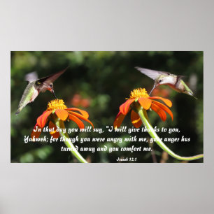 För Isaiah för Hummingbirdfågelblomma blom- Poster