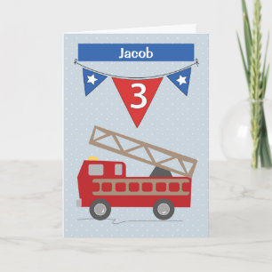 För Jacob för anpassningsbar känd Firetruck 3rd Kort