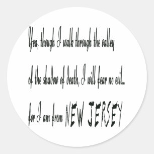 För jag är från New jersey Sticker Runt Klistermärke