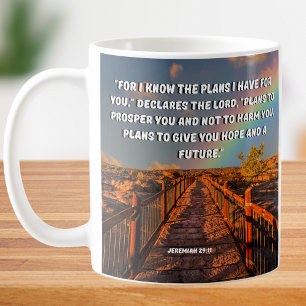 För jag känner till planen Jeremiah 29 Bible Verse Kaffemugg