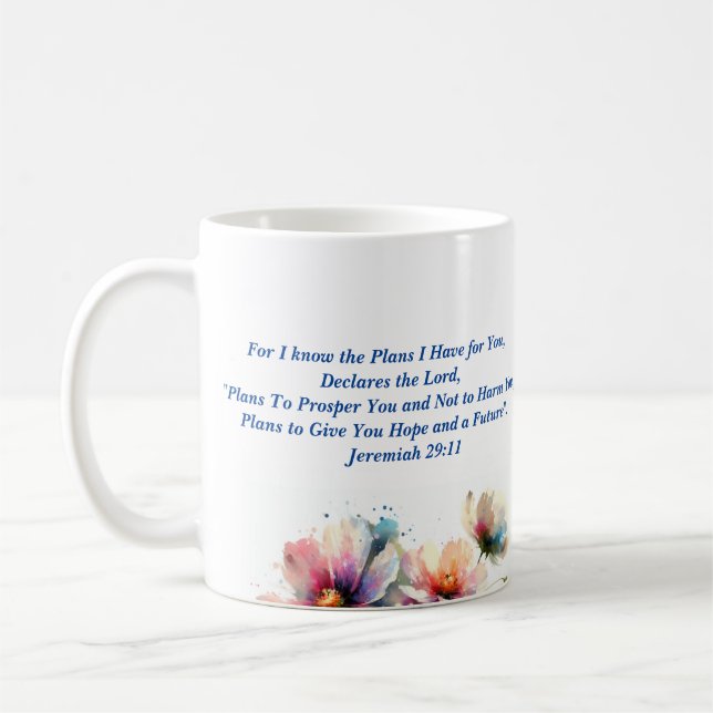 För jag vet/Jeremiah 29:11 Mugg (Vänster)
