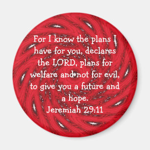 För jag vet vilka planer jag har.... Jeremiah 29 Magnet