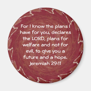 För jag vet vilka planer jag har.... Jeremiah 29 Magnet