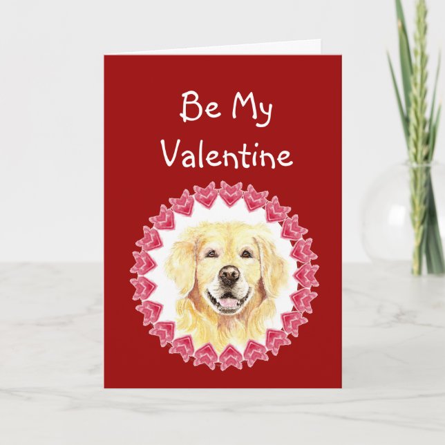 För jag Woof Kärlek du Golden Retriever Valentine Helgkort (Framsida)