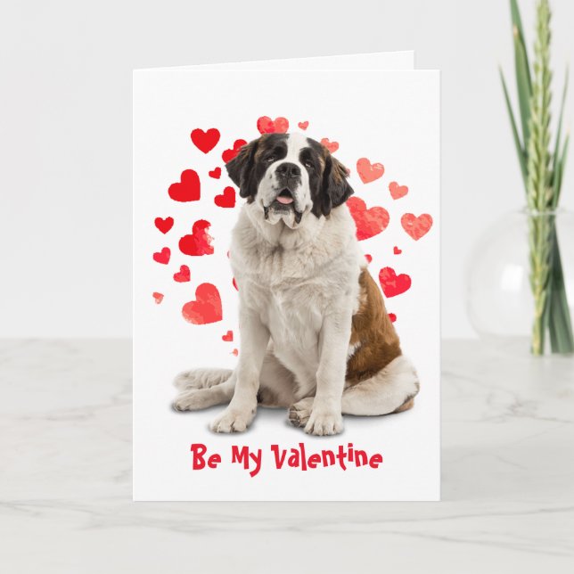 För jag Woof Kärlek You St. Bernard Hund Valentine Helgkort (Framsida)