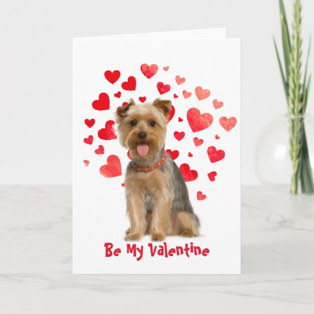 För jag Woof Kärlek You Yorkie Hund Valentine Helgkort (Framsida)
