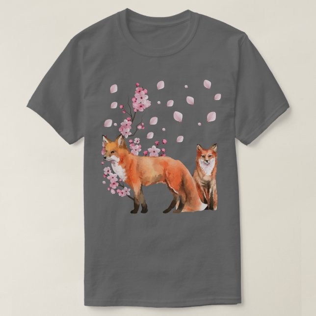 För japansk estetisk Blommar för körsbärsblomma T Shirt (Design framsida)