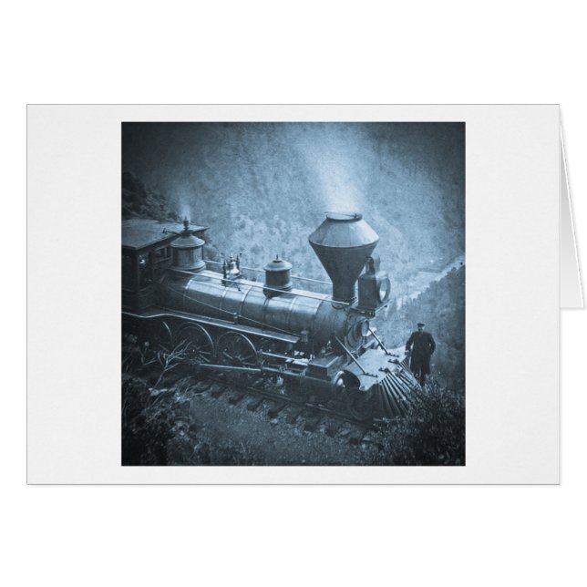 För järnvägudd för central Stillahavs- Horn Hälsningskort (Framsidan Horizontal)