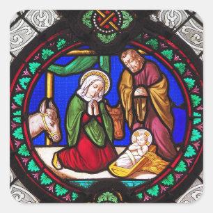 För Jesus för morMary baby klistermärkear måla Fyrkantigt Klistermärke