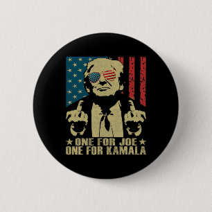 För Joe One for Kamala Funny Trump 2024 Knapp