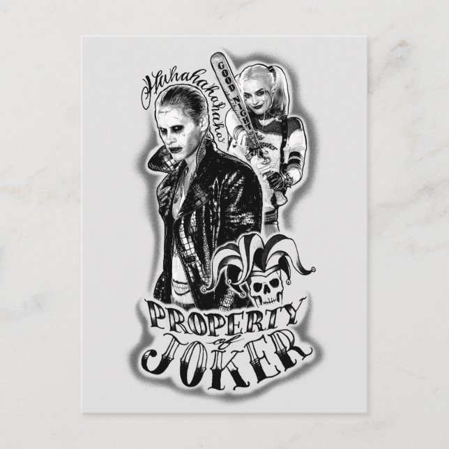 För Joker & Harley för självmordSquad | tatuering Vykort (Framsida)