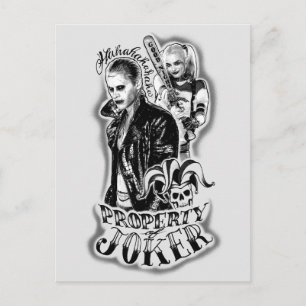 För Joker & Harley för självmordSquad tatuering Vykort