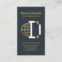 För jordklotblått för konstnärligt Alfabet-D guld-