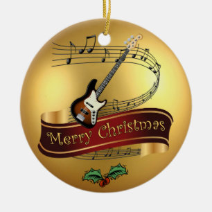 ~ för jul för elektrisk rulla för gitarr ~Music Julgransprydnad Keramik