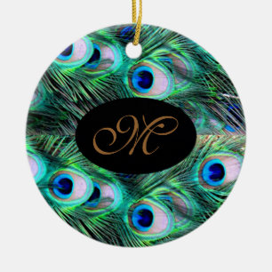 För julaftonhelgdag för Monogram elegantt bröllop Julgransprydnad Keramik