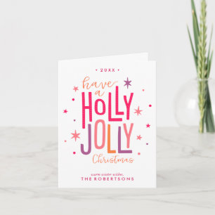 För julfoto för järnek Jolly beställnings- kort