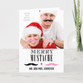 För julfoto för rolig mustasch första kort
