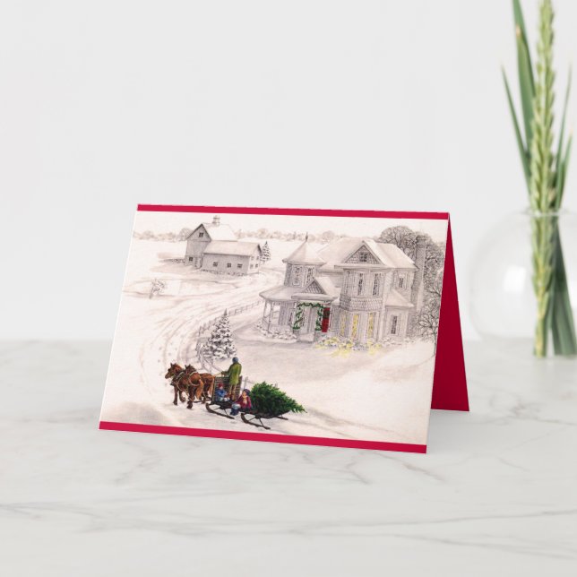 För julhelgdag för Victorian hem- kort (Framsida)