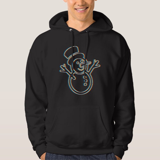 För julparty för Psychedelic snögubbe Trippy Hoodie (Framsida)