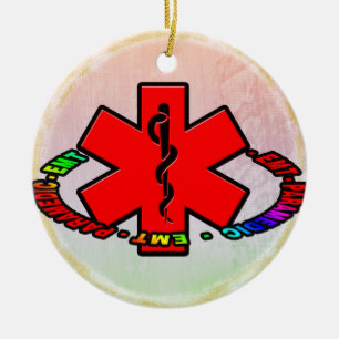 FÖR JULPRYDNAD FÖR EMT PARAMEDICINSK KOR FÖR JULGRANSPRYDNAD KERAMIK