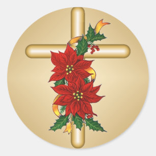 För julstjärnajul för guld arga klistermärkear runt klistermärke
