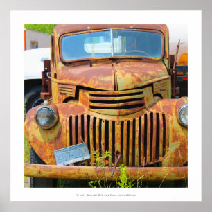 För junkerantikvitet för rostig vintage car gammal poster