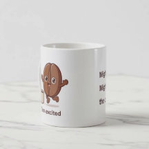 För kaffebönor - karaktär som är för upphetsad
