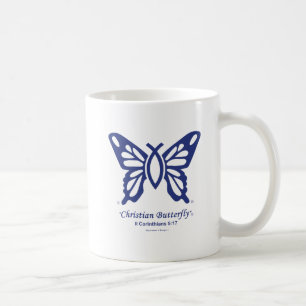 För kaffemugg w/Navy "för kristen fjäril" logot