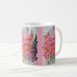 För kaffevintage för Gladiolus blom- mugg för glad