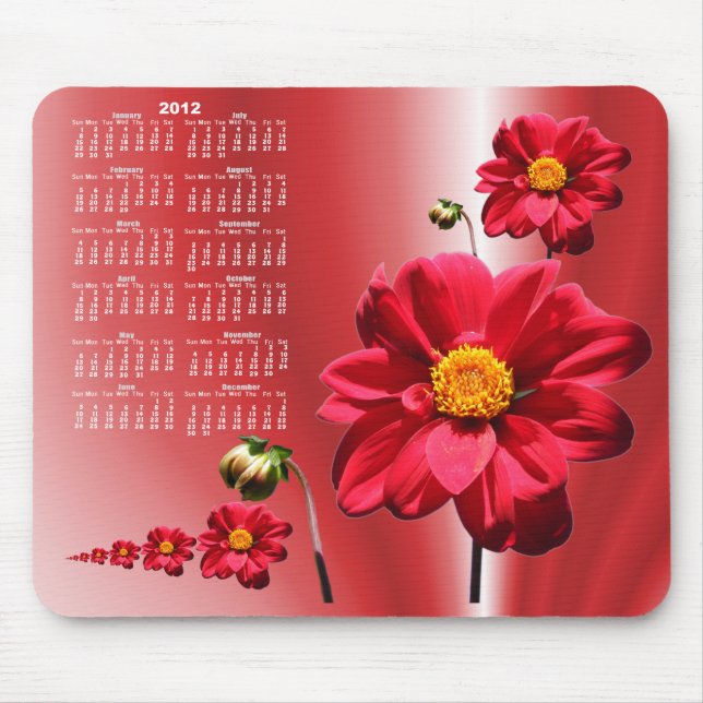 För kalender~ för Dahlia 2 mousepad Musmatta (Framsidan)