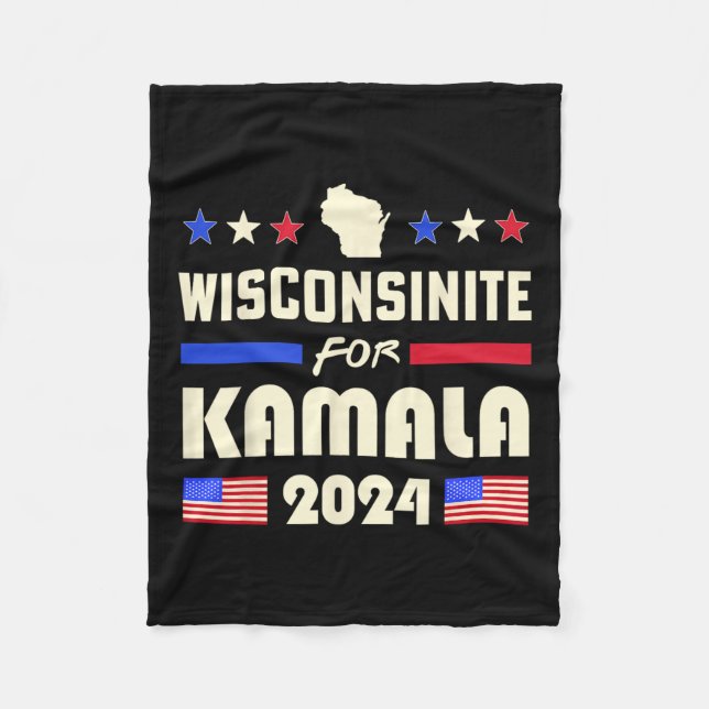 För Kamala 2024: Patriotiska Demokrater Kampanj Fleecefilt (Framsidan)