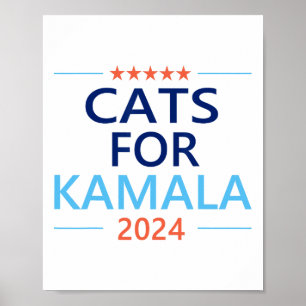 För Kamala Harris 2024 Barnlös Kattdam Jd Vance Poster