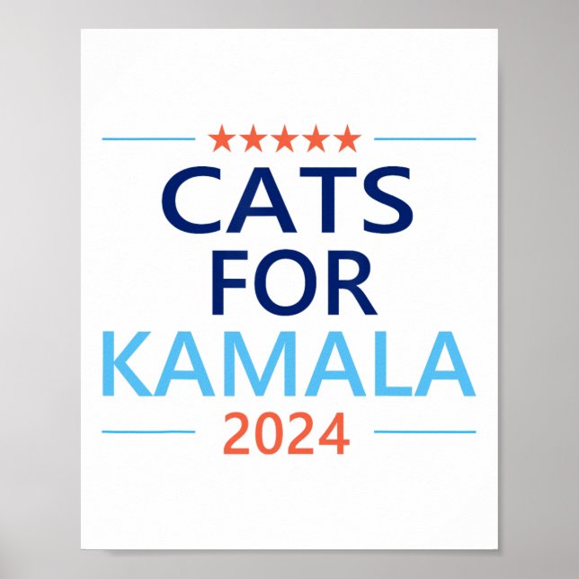 För Kamala Harris 2024 Barnlös Kattdam Jd Vance Poster (Framsidan)