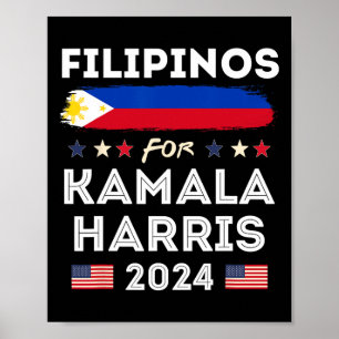 För Kamala Harris 2024 Filippinerna Flagga Patriot Poster