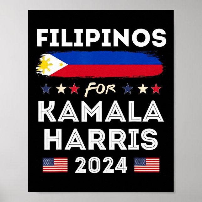 För Kamala Harris 2024 Filippinerna Flagga Patriot Poster (Framsidan)