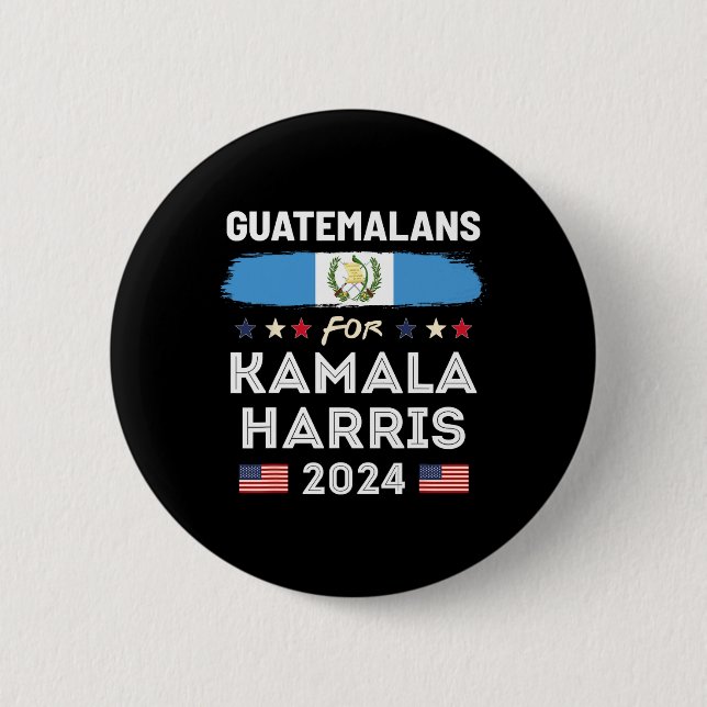 För Kamala Harris 2024 Guatemala Flagga Knapp (Framsida)