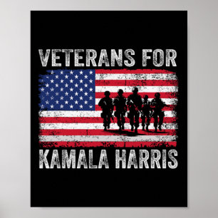 För Kamala Harris 2024 Val Usa Flagga Militär Poster